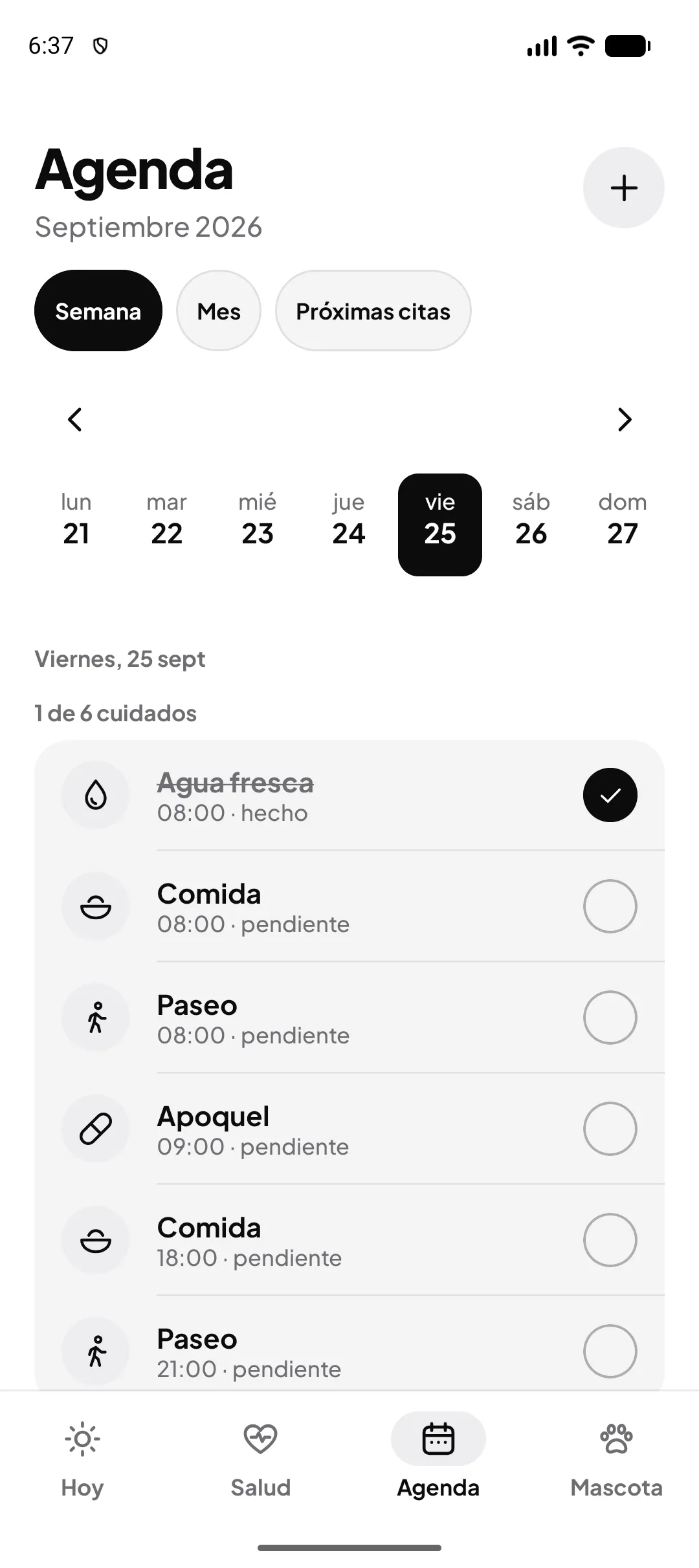 Citas del veterinario con recordatorio