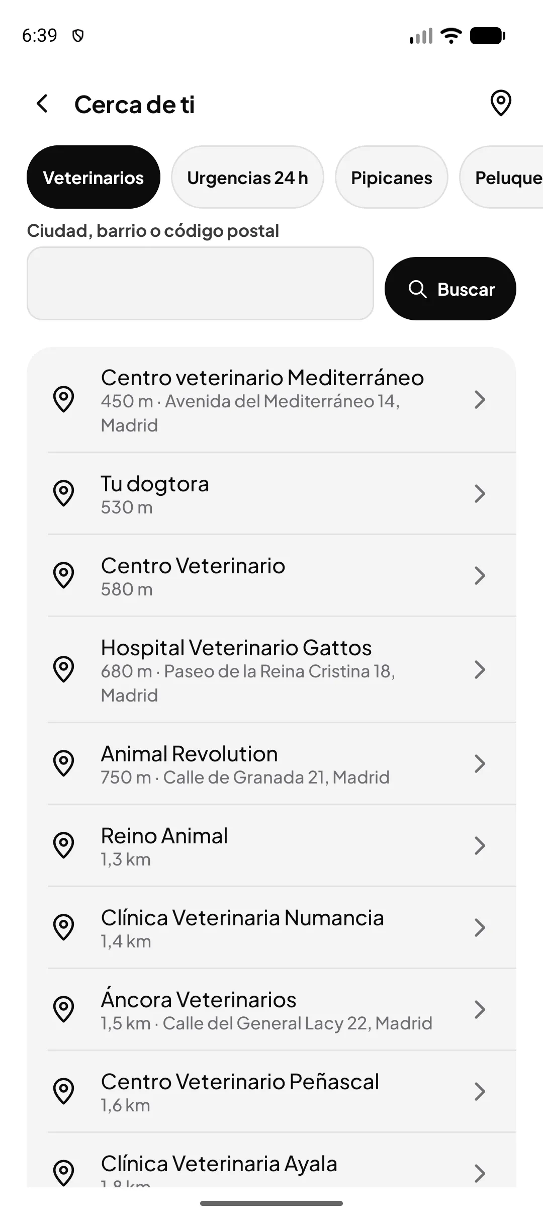 Veterinarios y urgencias cerca