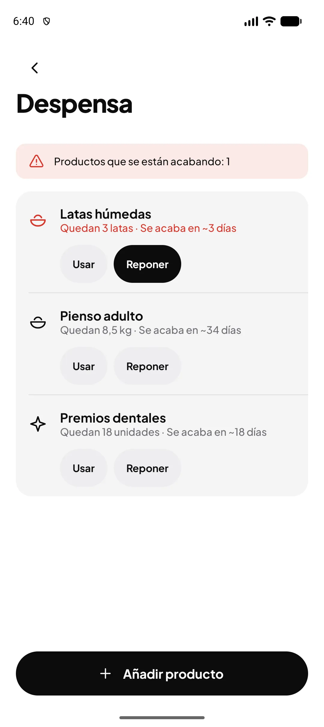 Te avisa antes de que se acabe el pienso