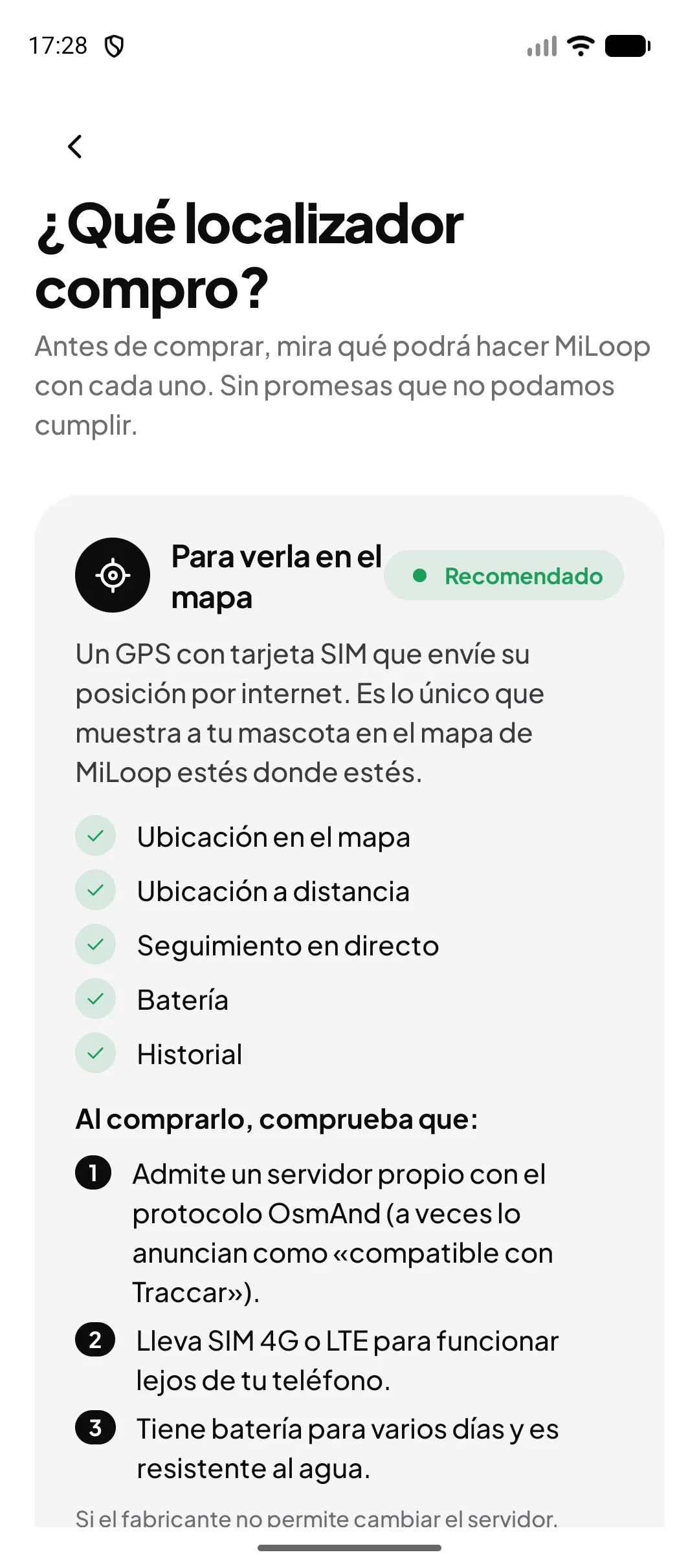 Guía de Miloop: qué localizador comprar y qué podrá hacer con cada uno
