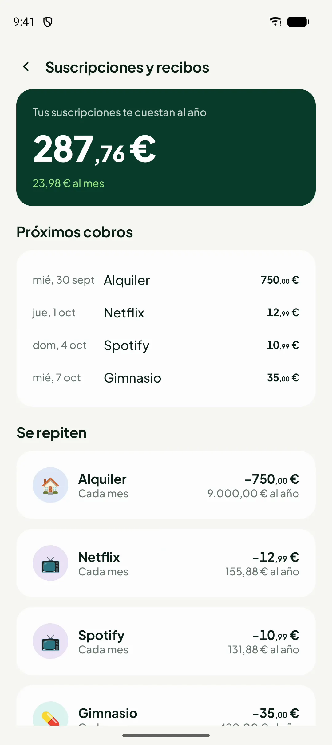 Lo que te cuestan al año, de golpe